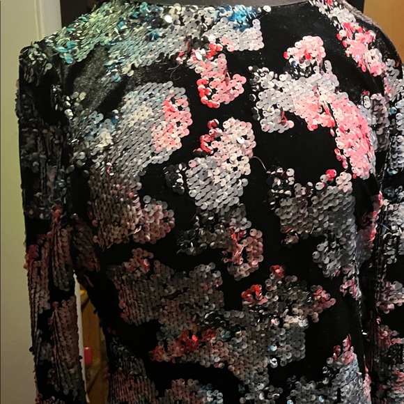 Dress the Population Black and Pink Sequin Midi Dress - Picture 2 of 6